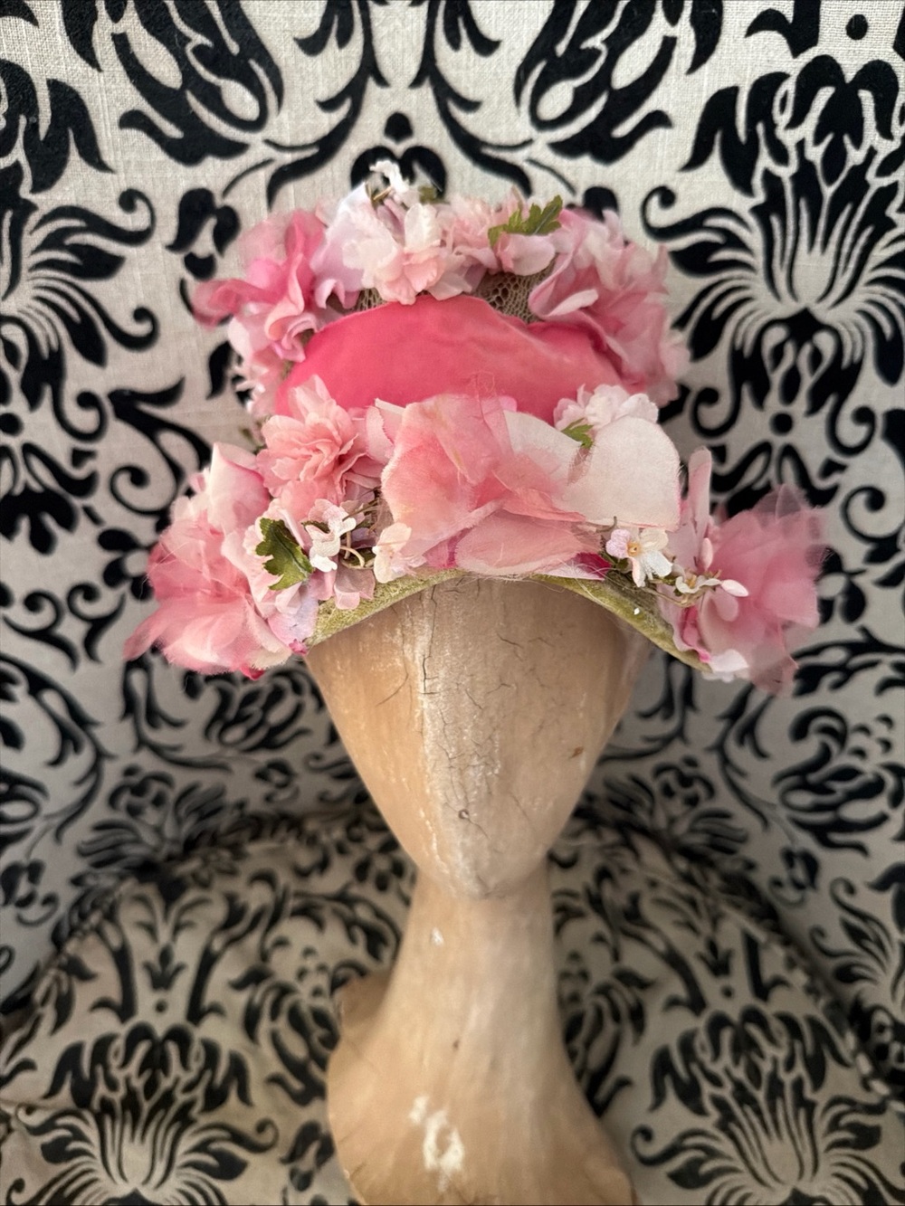 Pink Floral Women's Vintage Mushroom Hat